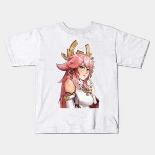 Sketchy Yae Miko Kids T-Shirt